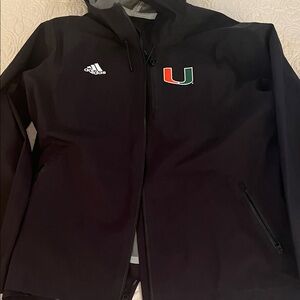 Adidas Black Raincoat Jacket with Miami Logo